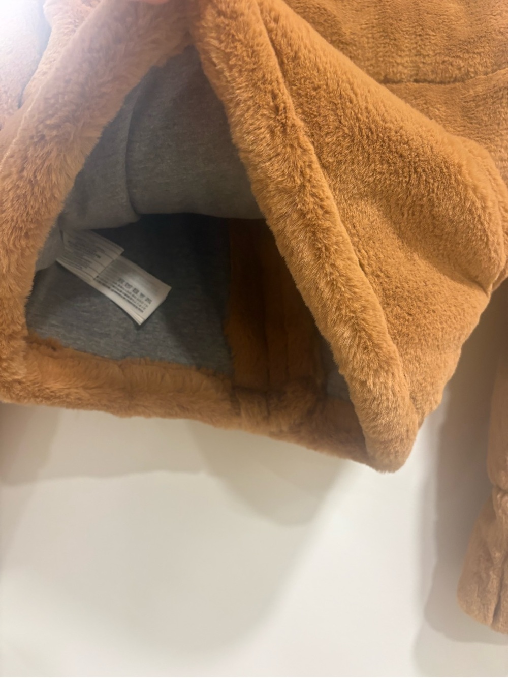 Abercrombie & Fitch Plush Faux-Fur Jacket in Camel - Picture 7 of 7